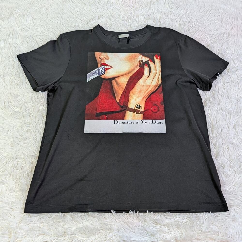 Dior Departure Is Your Dior T Shirt Mens 3XL Gray Graphic Tee Italy NWT